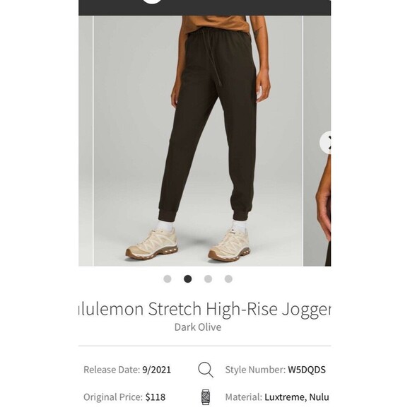 lululemon stretch high rise jogger 6 olive Green Drawstring - Picture 1 of 6